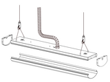 4ft LED utility wraparound light fixture assembly diagram