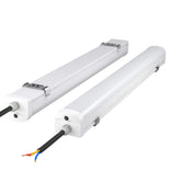 Halcon Vapor Tight LED Light fixtures, IP65 rated, energy-efficient and suitable for harsh environments, displaying wall and ceiling mount capability.