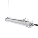 Halcon Lighting suspended Vapor Tight LED light fixture, IP65 rated, suitable for industrial and severe conditions