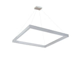 Square LED linear pendant light fixture, direct/indirect lighting