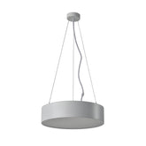 Modern Halcon Round LED Pendant Light in white finish, available in multiple sizes with direct/indirect lighting options for versatile room use.