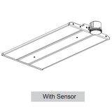 LED fixture diagram with wire guard and Bluetooth sensor installation