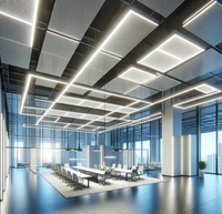 Office spaces are illuminated with energy-saving LED panel lights