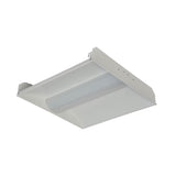 Adjustable CCT and wattage LED troffer light for commercial lighting applications.