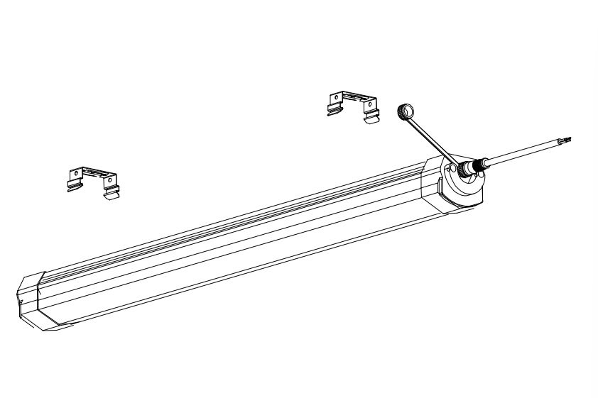 2ft 4ft 8ft LED Vapor Tight Light Fixture 20W-100W Wattage