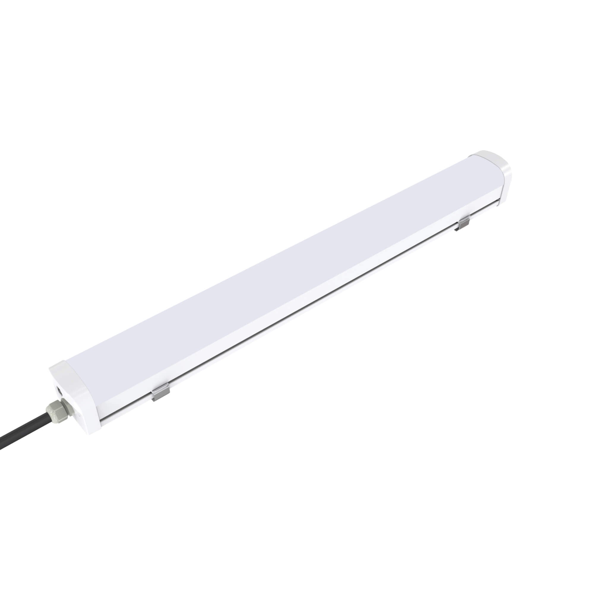Halcon Lighting's Vapor Tight LED Light fixture, IP65 rated for wet and severe conditions, suitable for industrial locations and food processing plants
